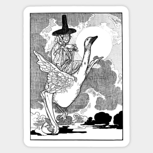 Vintage Mother Goose by Charles Robinson, From the Big Book of Nursery Rhymes, 1903 Sticker